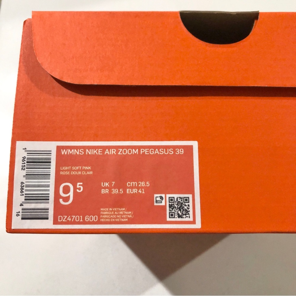 Nike Womens Air Zoom Pegasus 39 Trainers Sneakers 9.5 New in Box Light Soft Pink - Picture 3 of 16